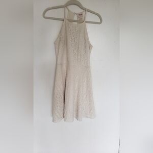 CREAM WHITE MINI DRESS HALTER TOP